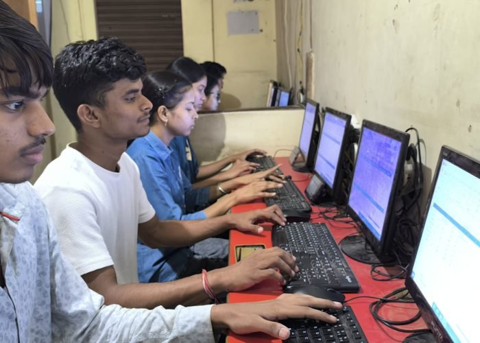 Students learning professional digital skills at Varanasi Institutes